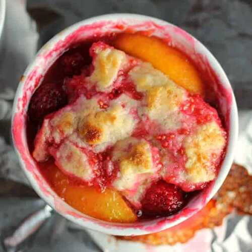 Southern Peach & Raspberry Cobbler {for 2}