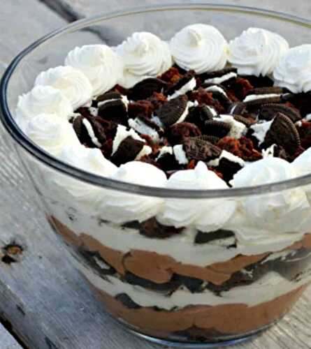 Double Stuf Oreo Brownie Chocolate Mousse Trifle