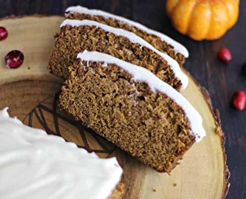 Gingerbread Loaf with Lemon Cream Cheese Buttercream Frosting