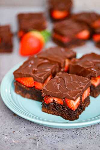 Easy Chocolate Covered Strawberry Brownies