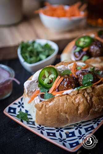 Beer Braised Meatball Banh Mi Sandwiches