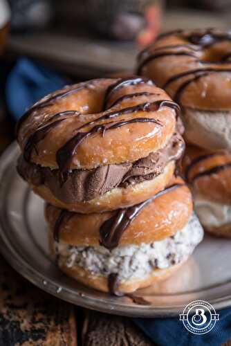 Beer Doughnut Ice Cream Sandwiches