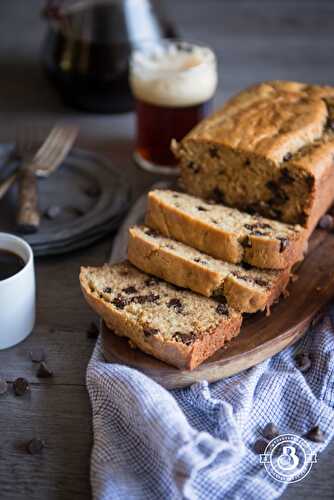 One Bowl Chocolate Chip Beer and Peanut Butter Bread