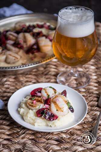 Grilled Beer Butter Scallops with Cherry Salsa