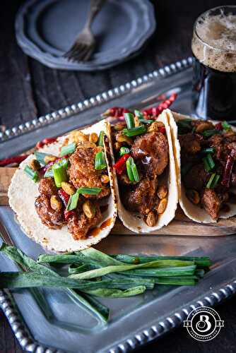 Beer Battered Kung Pao Cauliflower Tacos