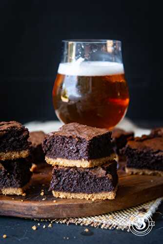 Mexican Hot Chocolate Beer Brownies with Churro Crust