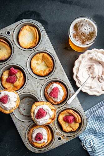Miniature Dutch Baby Oven Beer Pancakes with Nutella Whipped Cream