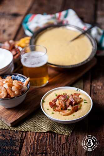 Bacon Beer Shrimp with Beer Cheese Grits - The Beeroness