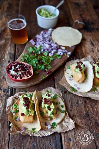 Beer Battered Fish Tacos with Pomegranate Guacamole - The Beeroness