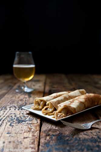 Beer Crepes with Beer Caramelized Apples - The Beeroness
