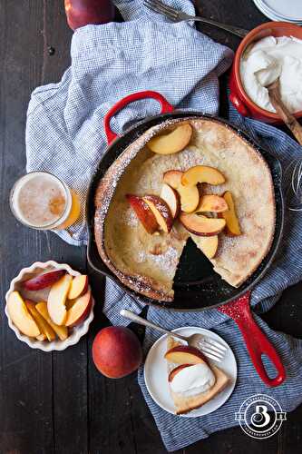 Beer Dutch Babies Oven Pancakes with Peaches and Cream - The Beeroness