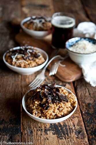 Brown Ale Farro Risotto with Roasted Mushrooms - The Beeroness