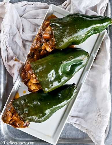 Chicken and Beer Cheese Stuffed Poblano - The Beeroness
