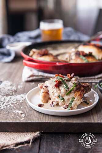 Chicken in a Creamy Parmesan Bacon Beer Sauce - The Beeroness