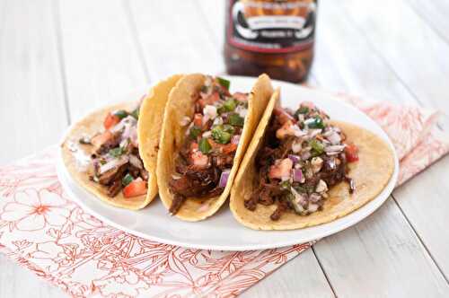 Chipotle Stout Braised Beef Tacos with Fresh Pico De Gallo