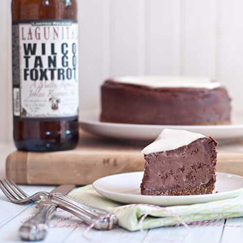 Chocolate Beer Cheesecake With A Pretzel Crust