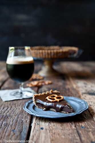 Chocolate Stout Caramel Tart with Pretzel Crust  - The Beeroness