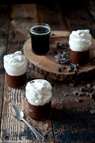 Chocolate Stout Pudding with Beer Whipped Cream - The Beeroness