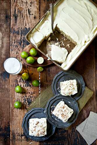 Coconut Beer Cake with Lime Cream Cheese Frosting