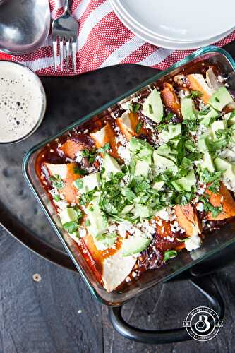 Corn and Black Bean Enchiladas with Chipotle Stout Red Sauce - The Beeroness