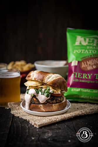 Fiery Thai Kettle Chips and Sweet Potato Burgers with Beer Sweet Chili Cream Sauce - The Beeroness