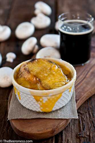 French Mushroom Stout Cheddar Soup  - The Beeroness