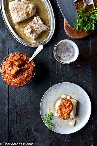 Garlic Beer Butter Cod with Pale Ale Romesco - The Beeroness