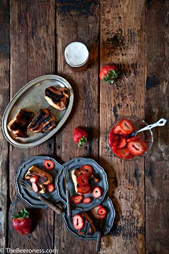 Grilled Angel Food Cake with Beer Macerated Strawberries - The Beeroness