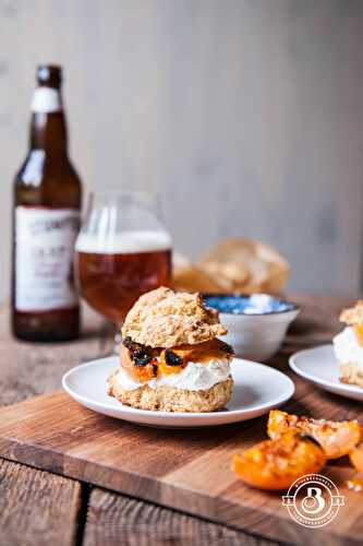 Grilled Apricot Saison Shortcakes with Ginger Mascarpone Whipped Cream - The Beeroness