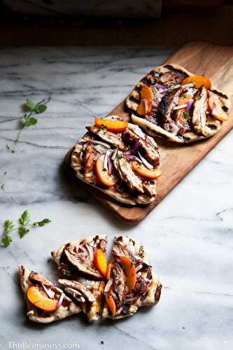 Grilled BBQ Beer Chicken and Apricot Flatbreads  - The Beeroness