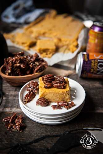IPA Pumpkin Cheesecake Bars with Beer Candied Pecans - The Beeroness
