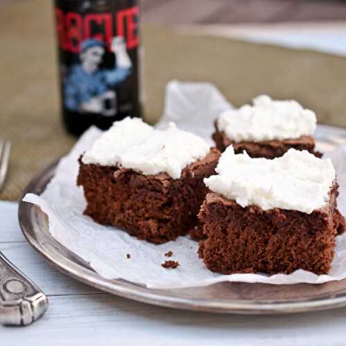 Irish Beer Brownies With Mint Sour Cream Frosting - The Beeroness