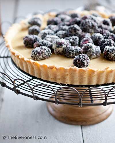 Lime Sugared Blackberry and Coconut Pale Ale Pastry Cream Tart - The Beeroness
