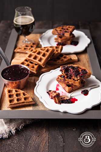 Peanut Butter Belgian Ale Waffles with Blackberry Gose Syrup + Four Secrets to the Perfect Waffles