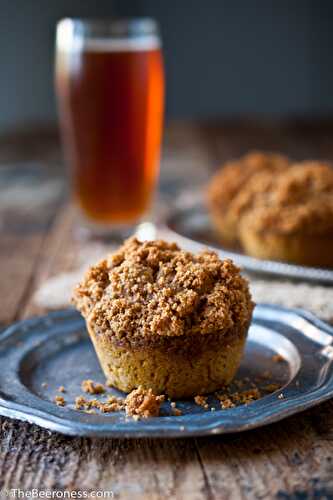 Pumpkin Ale Muffins with Graham Cracker Streusel Topping - The Beeroness