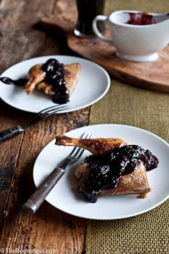 Roasted Duck Legs with Porter Cherry Sauce - The Beeroness