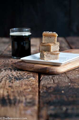 Salted Beer Caramel Topped Blondies - The Beeroness