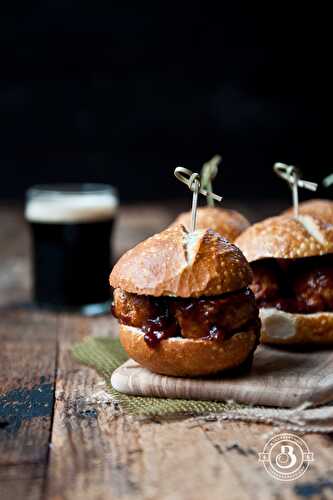 Stout BBQ Meat Ball Sliders