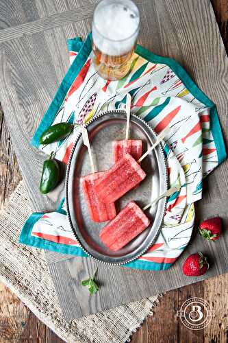 Strawberry Jalapeno Beer Popsicles