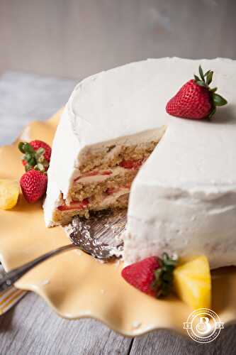 Strawberry Pineapple Pale Ale Cake with Whipped Cream Cheese Frosting - The Beeroness