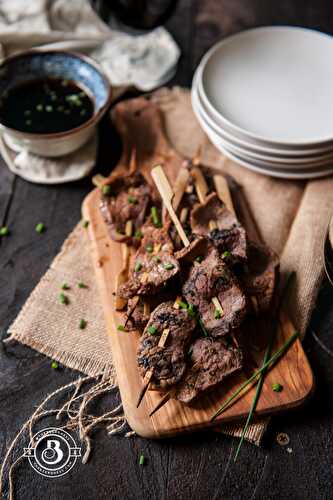 Thai Chili Stout Beef Skewers with Chili Ginger Dipping Sauce - The Beeroness