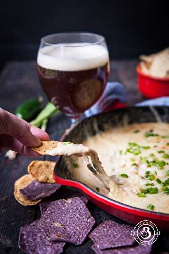 Three Cheese Jalapeno Skillet Beer Cheese Dip - The Beeroness