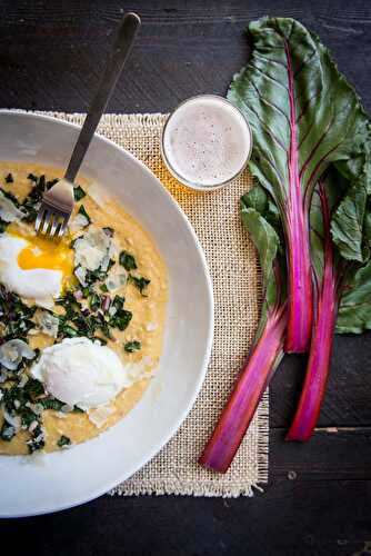 Creamy Chard Beer Polenta with Eggs