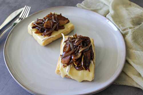 Open Faced Brie Sandwich with Balsamic Caramelized Apples & Onions