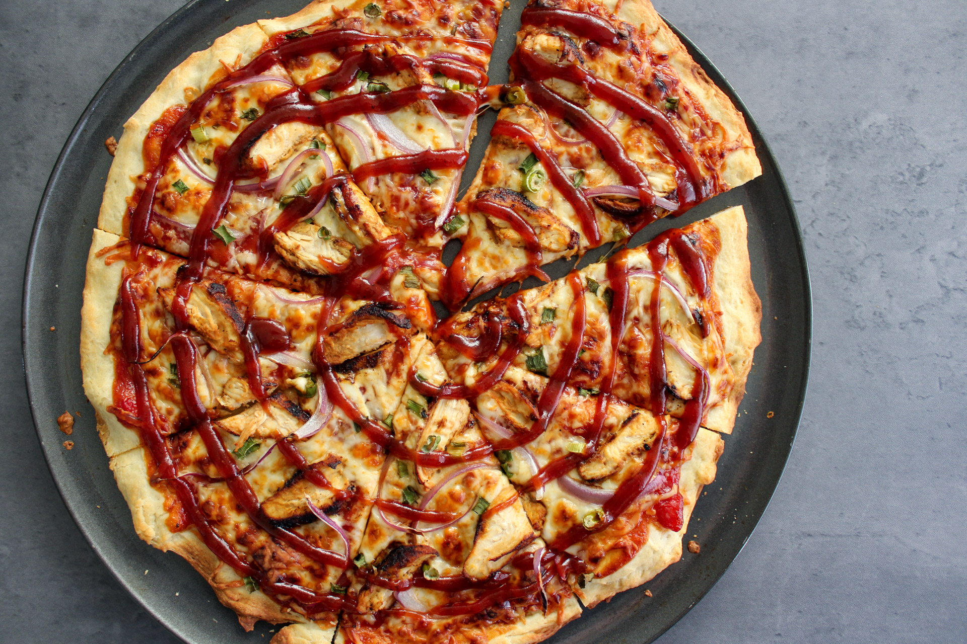 Thin Crust BBQ Chicken Pizza