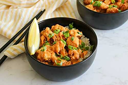 Asian Inspired Fried Fish Rice Bowl