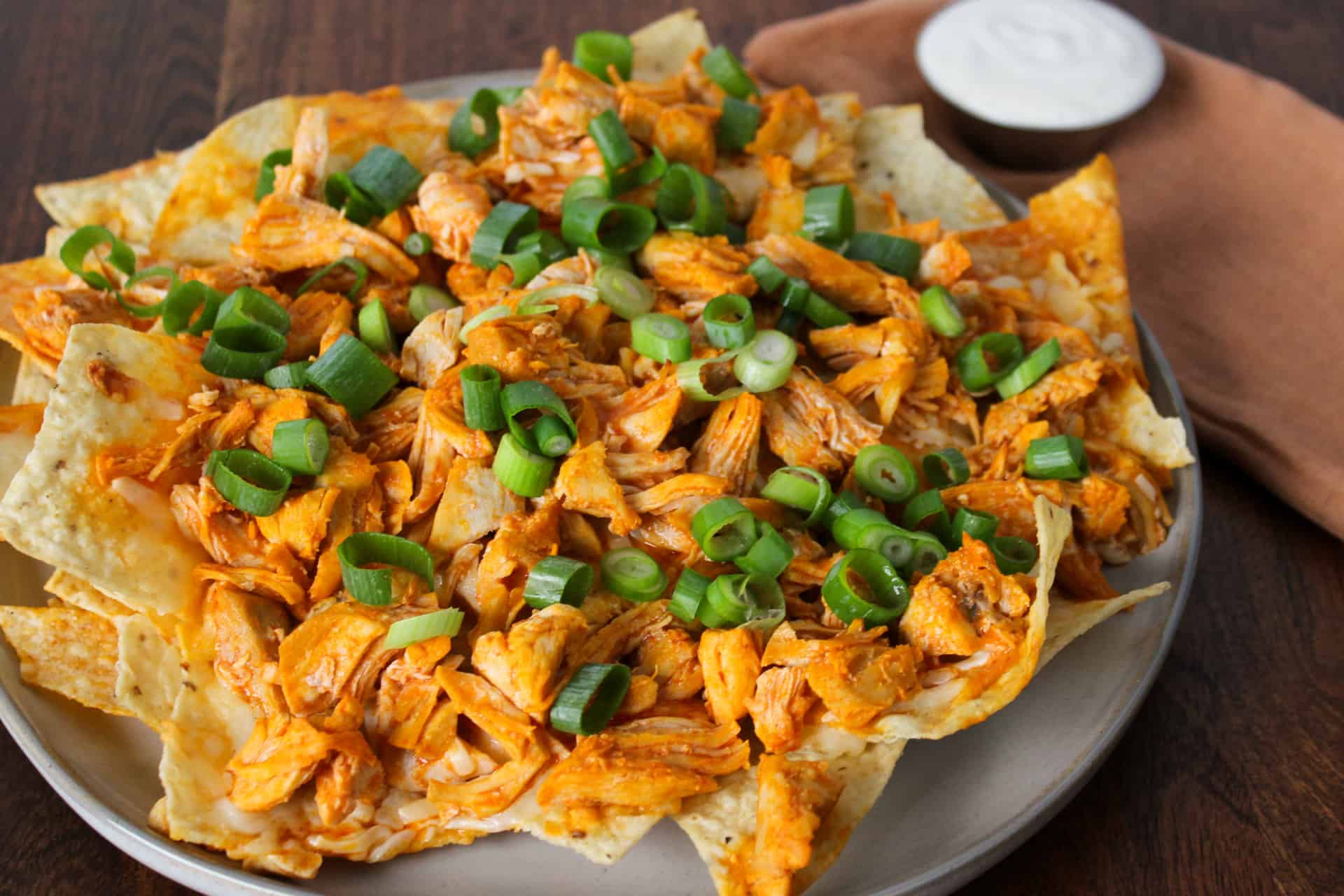 Loaded Buffalo Chicken Nachos