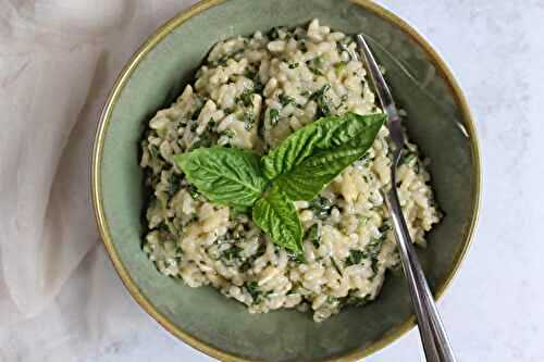 Deconstructed Basil Pesto Risotto