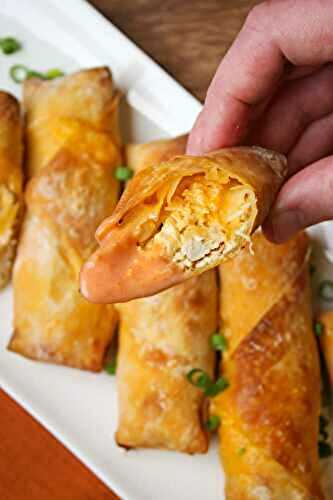 Crispy Buffalo Chicken Egg Rolls (Air Fryer Recipe)