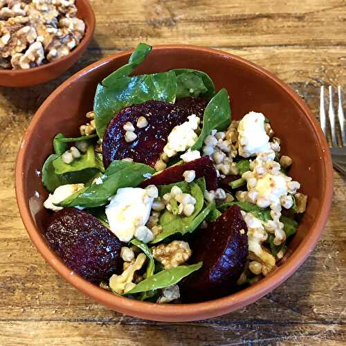 Beetroot and Goat’s Cheese Salad with an Orange and Balsamic Dressing - The Delectable Garden Food Blog